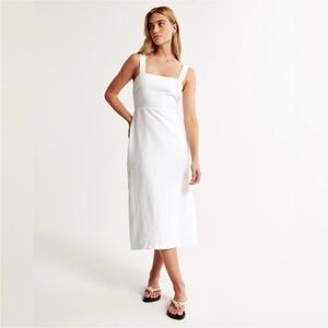 Abercrombie & Fitch White Linen Sundress with adjustable straps, size SP